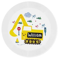 Personalised Plastic Digger Plate>Temptation Gifts Outlet