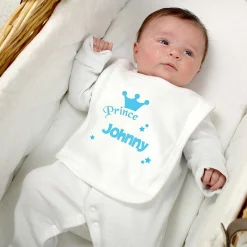 Personalised Prince Baby Bib>Temptation Gifts Store