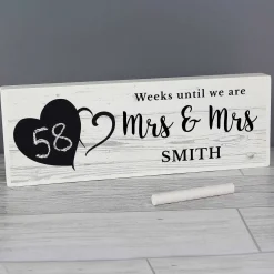Personalised Rustic Countdown Wooden Block Sign>Temptation Gifts Shop