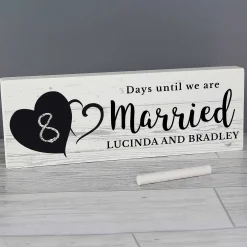 Personalised Rustic Countdown Wooden Block Sign>Temptation Gifts Shop