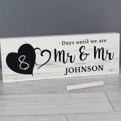 Personalised Rustic Countdown Wooden Block Sign><noscript><img width=