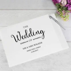 Personalised Rustic Wedding Guest Book And Pen>Temptation Gifts Outlet