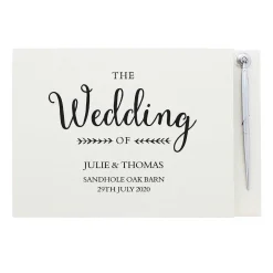 Personalised Rustic Wedding Guest Book And Pen><noscript><img width=
