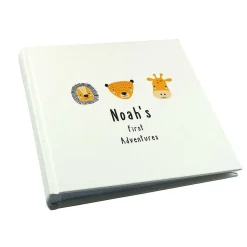 Personalised Scandi Safari Animals Square 6X4 Photo Album>Temptation Gifts Hot