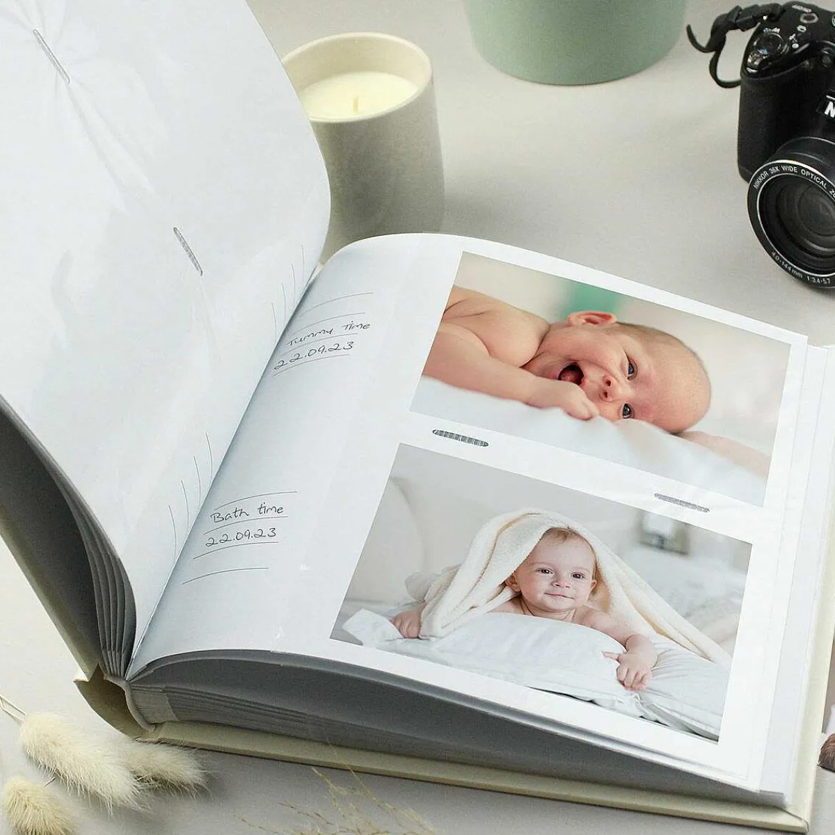 Personalised Scandi Safari Animals Square 6X4 Photo Album>Temptation Gifts Hot