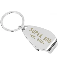 Personalised Super Dad Bottle Opener Keyring>Temptation Gifts Discount