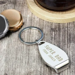 Personalised Super Dad Bottle Opener Keyring>Temptation Gifts Discount