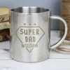 Personalised Super Dad Stainless Steel Mug>Temptation Gifts Hot