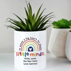 Personalised Teacher 'Little Minds' Ceramic Storage Pot><noscript><img width=