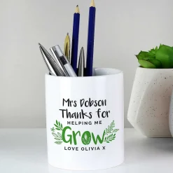 Personalised Teacher 'Thanks For Helping Me Grow' Ceramic Storage Pot>Temptation Gifts Shop