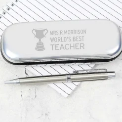 Personalised Teacher Trophy Pen And Box Set><noscript><img width=