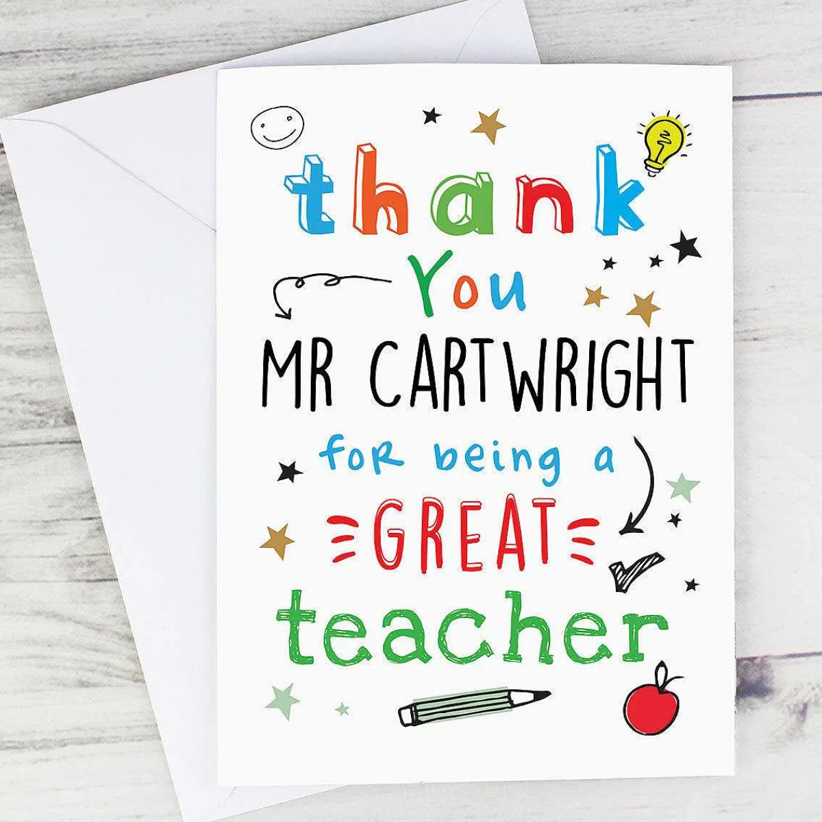 Personalised Thank You Teacher Card>Temptation Gifts Outlet