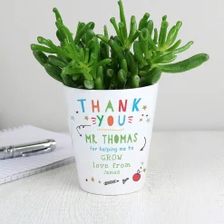 Personalised 'Thank You Teacher' Plant Pot><noscript><img width=