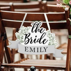 Personalised 'The Bride' Wooden Hanging Decoration><noscript><img width=