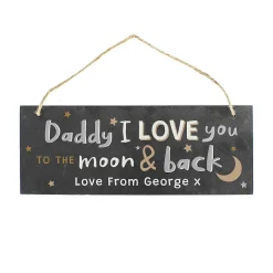 Personalised 'To The Moon And Back Hanging Slate Plaque'>Temptation Gifts Best Sale