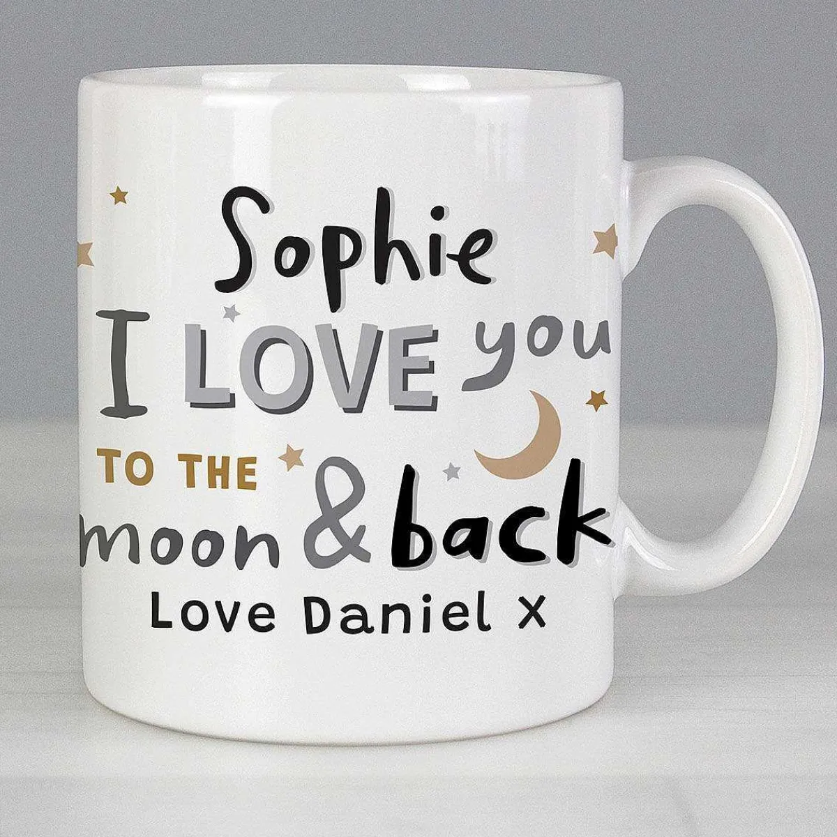 Personalised 'To The Moon And Back Mug'>Temptation Gifts Fashion