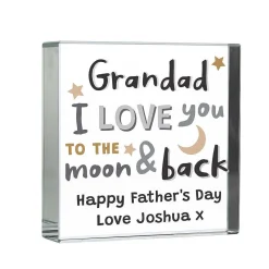 Personalised To The Moon And Back Large Crystal Token>Temptation Gifts Best Sale