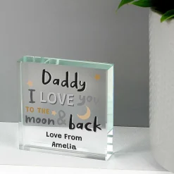 Personalised To The Moon And Back Large Crystal Token>Temptation Gifts Best Sale