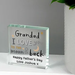 Personalised To The Moon And Back Large Crystal Token><noscript><img width=