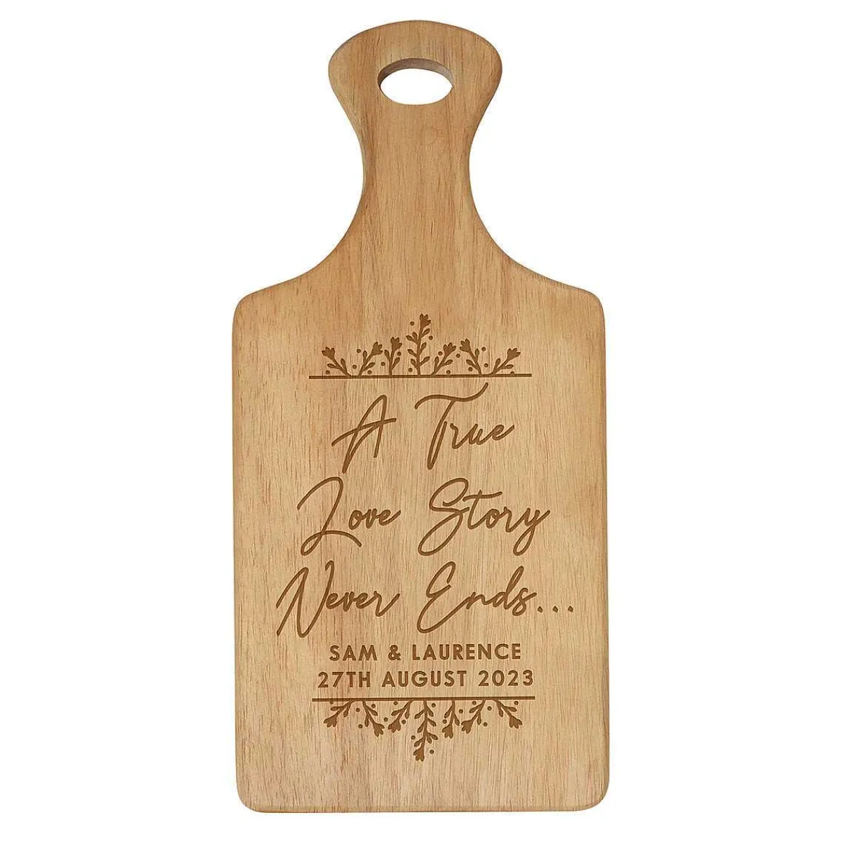 Personalised 'True Love Story' Wooden Paddle Board>Temptation Gifts Flash Sale
