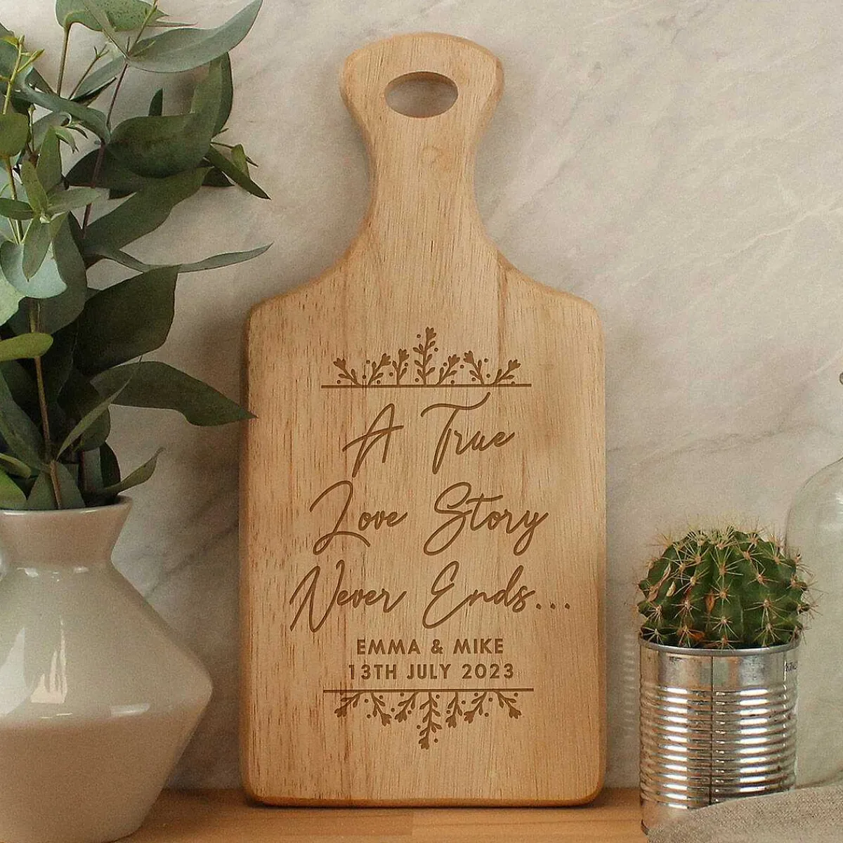 Personalised 'True Love Story' Wooden Paddle Board>Temptation Gifts Flash Sale