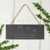 Personalised Welly Boot 'Family Of Three' Hanging Slate Plaque>Temptation Gifts Best