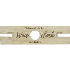 Personalised 'Wine O'Clock' Wine Glass & Bottle Butler>Temptation Gifts Best Sale