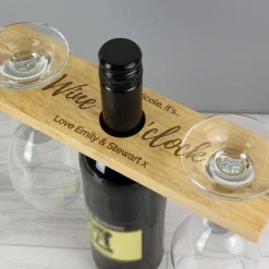 Personalised 'Wine O'Clock' Wine Glass & Bottle Butler>Temptation Gifts Best Sale