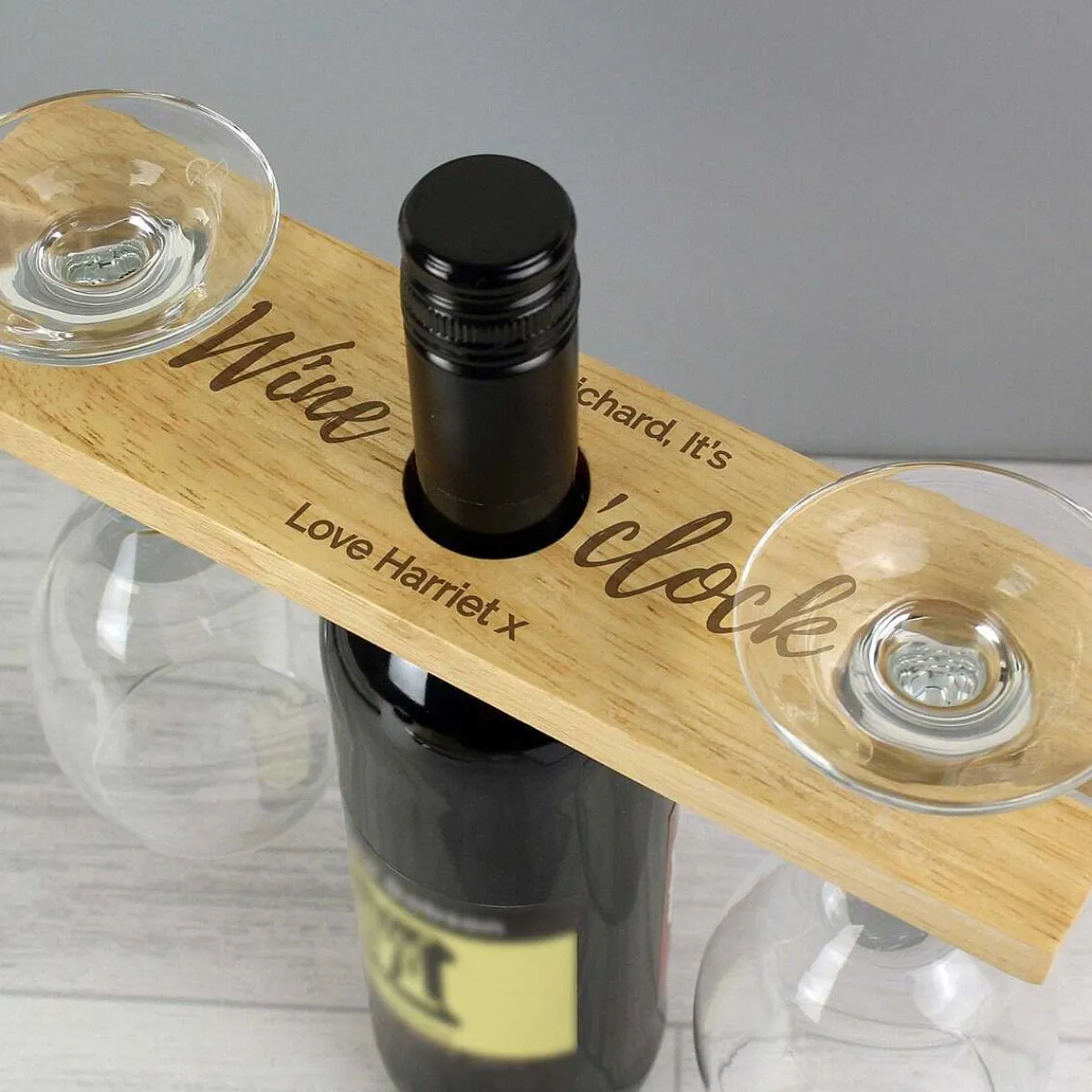 Personalised 'Wine O'Clock' Wine Glass & Bottle Butler>Temptation Gifts Best Sale