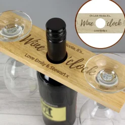 Personalised 'Wine O'Clock' Wine Glass & Bottle Butler><noscript><img width=
