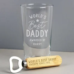 Personalised World's Best Pint Glass & Bottle Opener><noscript><img width=
