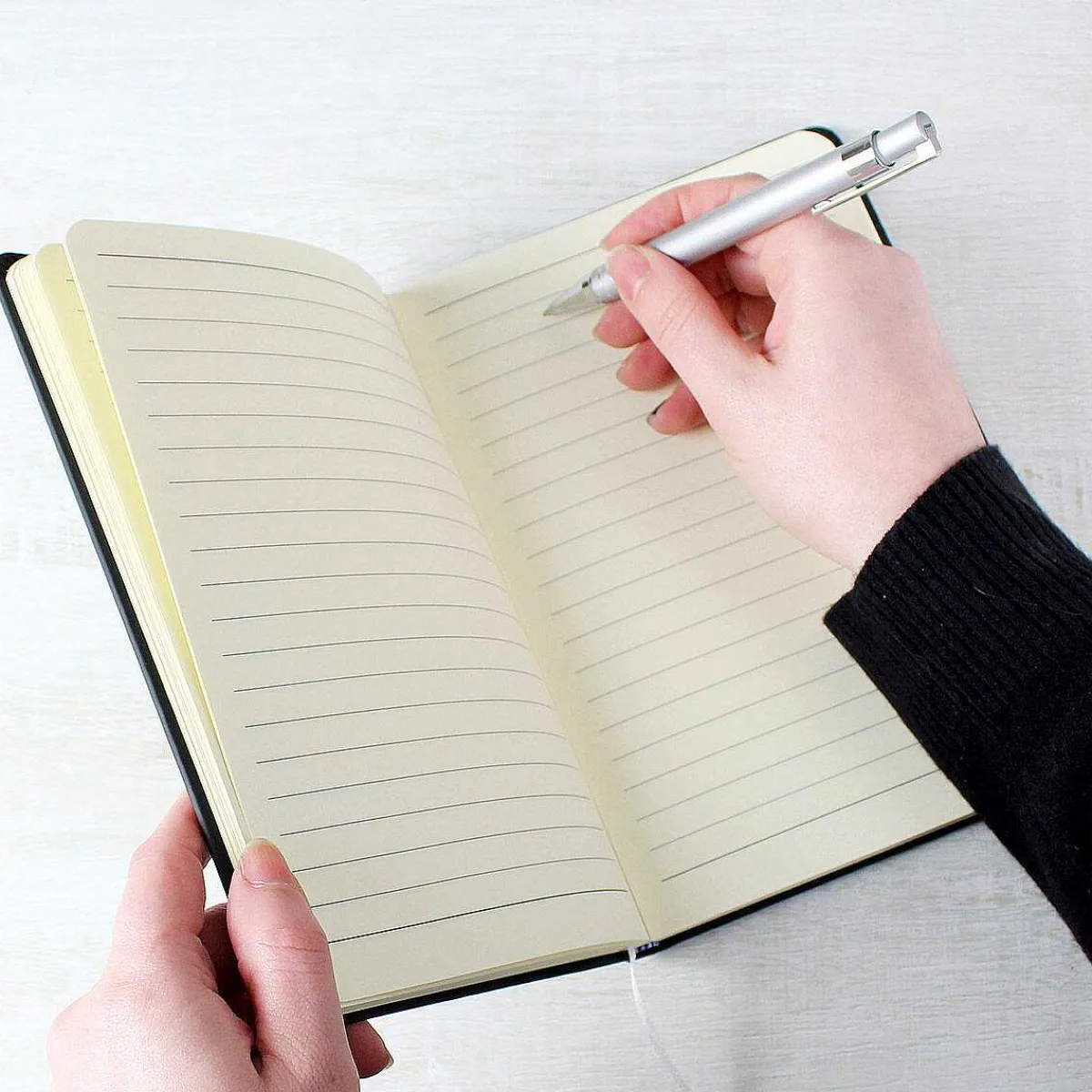 Personalised 'World's Best Teacher' Trophy Black Hardback A5 Notebook>Temptation Gifts Clearance