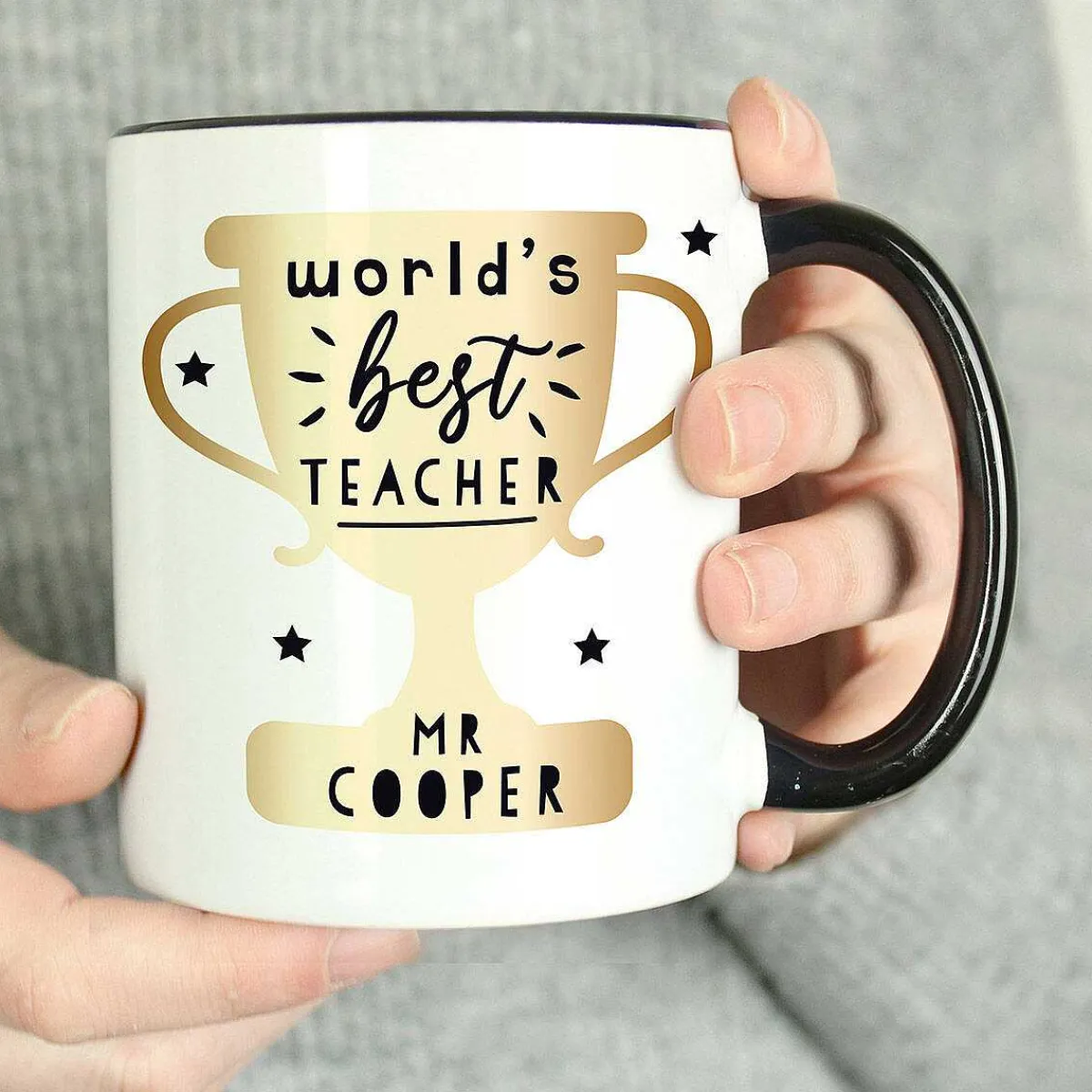 Personalised 'World's Best Teacher' Trophy Ceramic Mug>Temptation Gifts Flash Sale
