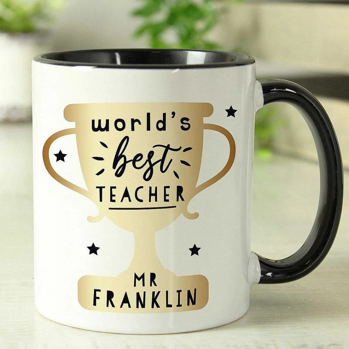 Personalised 'World's Best Teacher' Trophy Ceramic Mug>Temptation Gifts Flash Sale