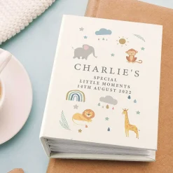 Personalised 'Zoo Animals' 6X4 Photo Album With Sleeves><noscript><img width=