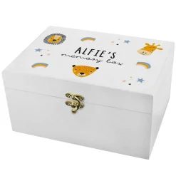Personalised 'Zoo' White Wooden Keepsake Box>Temptation Gifts Flash Sale