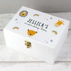 Personalised 'Zoo' White Wooden Keepsake Box>Temptation Gifts Flash Sale