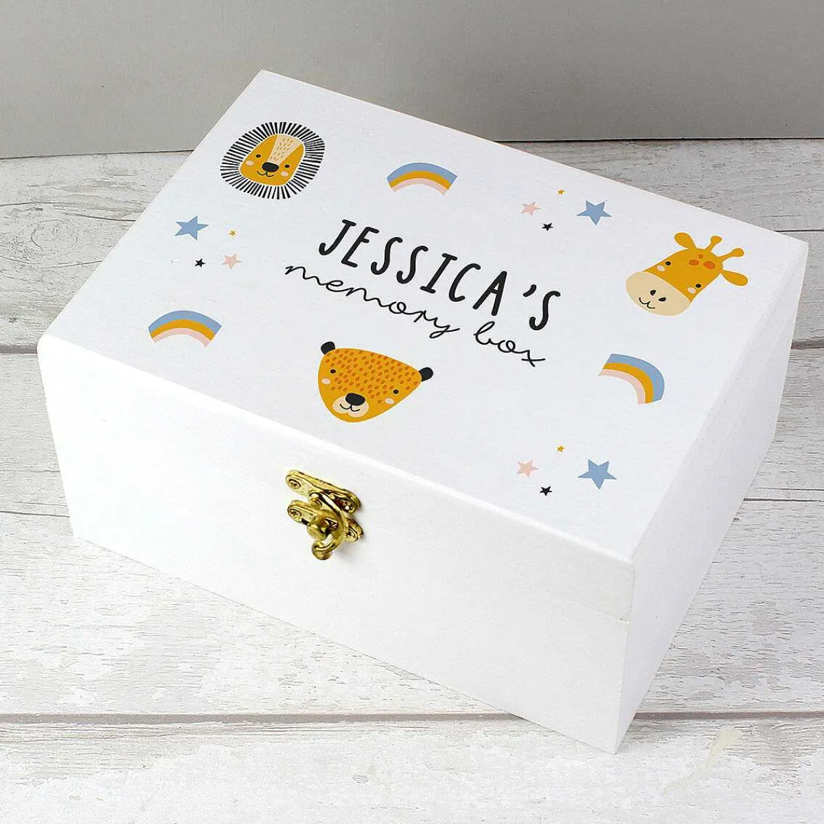 Personalised 'Zoo' White Wooden Keepsake Box>Temptation Gifts Flash Sale