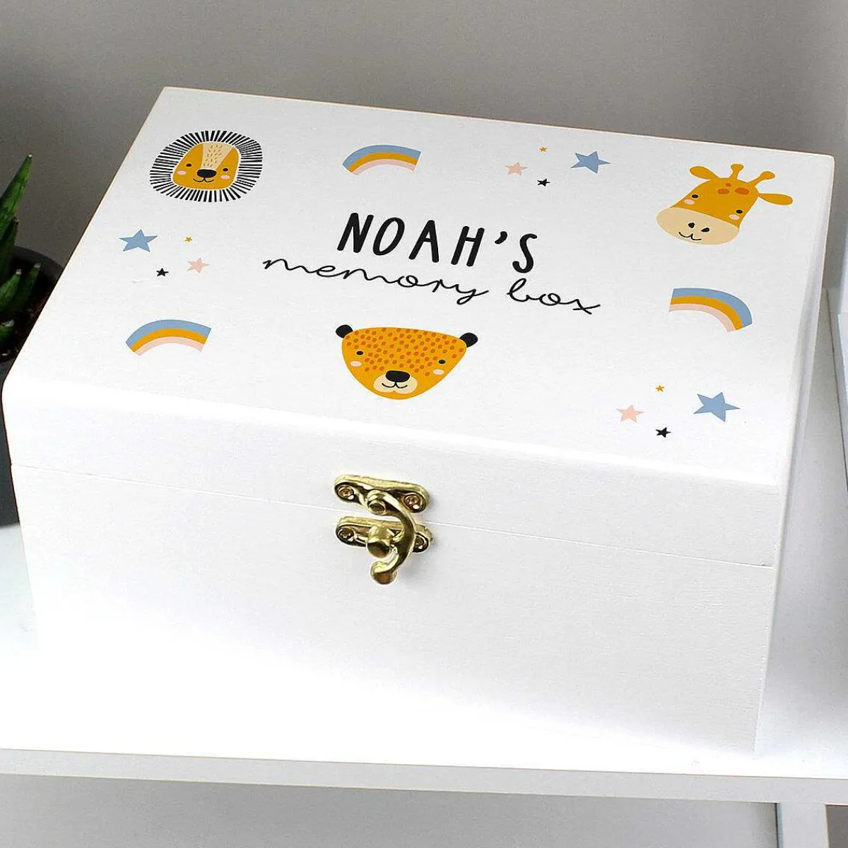 Personalised 'Zoo' White Wooden Keepsake Box>Temptation Gifts Flash Sale