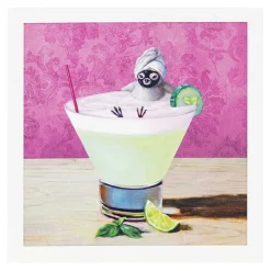 Chick In Cocktail Bath Greetings Card>Pigment Shop