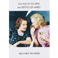 Rib Ticklers 'Bottle Of Wine' Greetings Card>Pigment Cheap