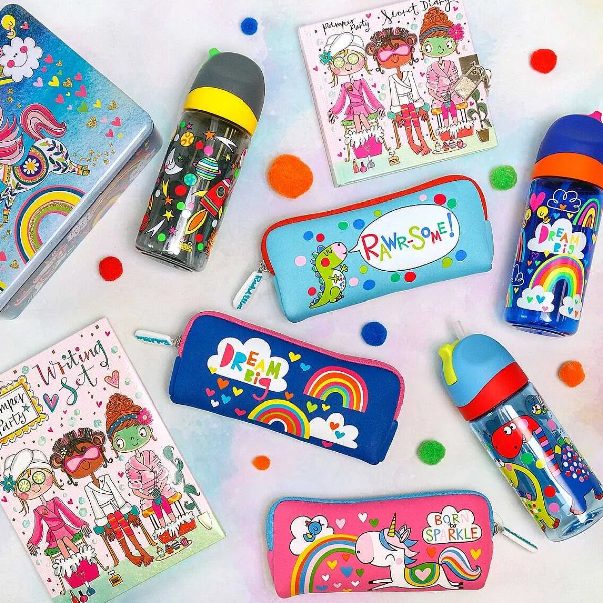 Dinosaurs Drink Bottle With Straw>Rachel Ellen Cheap