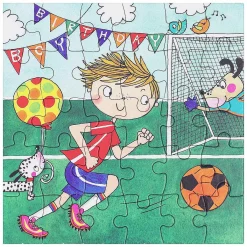 Football Birthday Boy Jigsaw Puzzle With Mini Birthday Card>Rachel Ellen Clearance