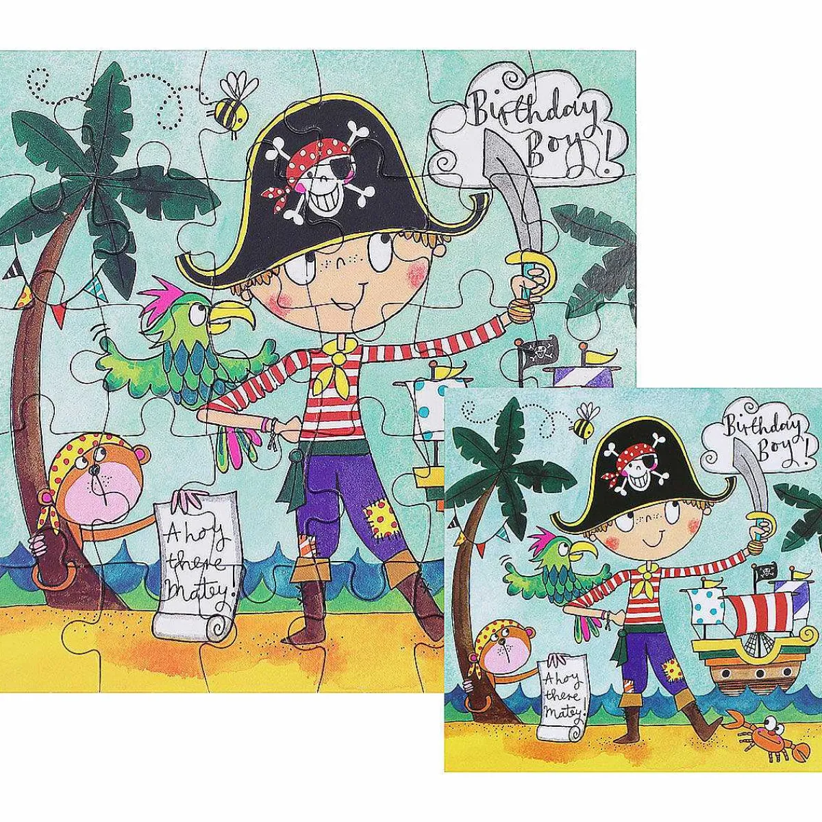 Pirate Birthday Boy Jigsaw Puzzle With Mini Birthday Card>Rachel Ellen Fashion