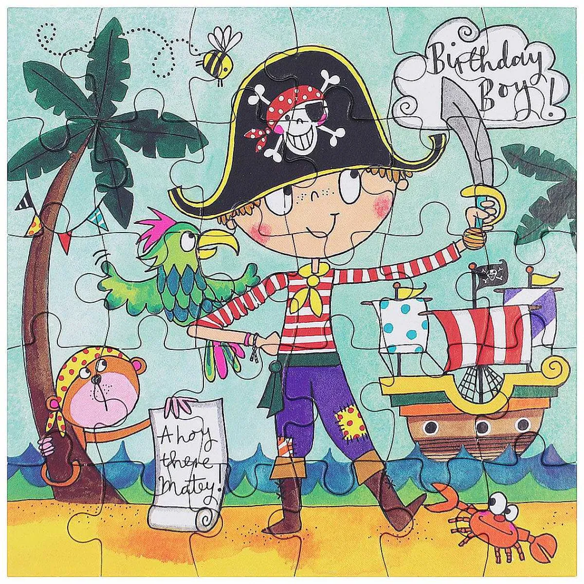 Pirate Birthday Boy Jigsaw Puzzle With Mini Birthday Card>Rachel Ellen Fashion