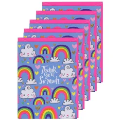 Set Of 5 'Rainbows' Thank You Notecards>Rachel Ellen Fashion