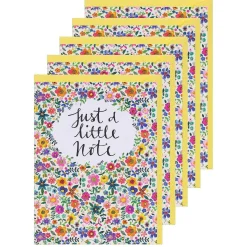 Set Of 5 'Yellow Floral' Notecards><noscript><img width=
