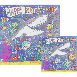 Shark Ocean Jigsaw Puzzle With Mini Birthday Card>Rachel Ellen Flash Sale