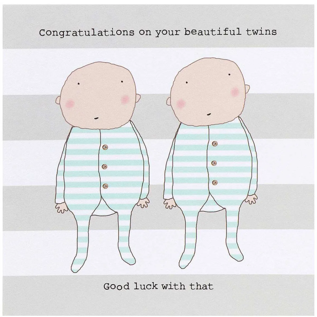 Beautiful Twins Good Luck Baby Card>Rosie Made A Thing Store