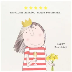Five Star Auntie Birthday Card>Rosie Made A Thing Cheap